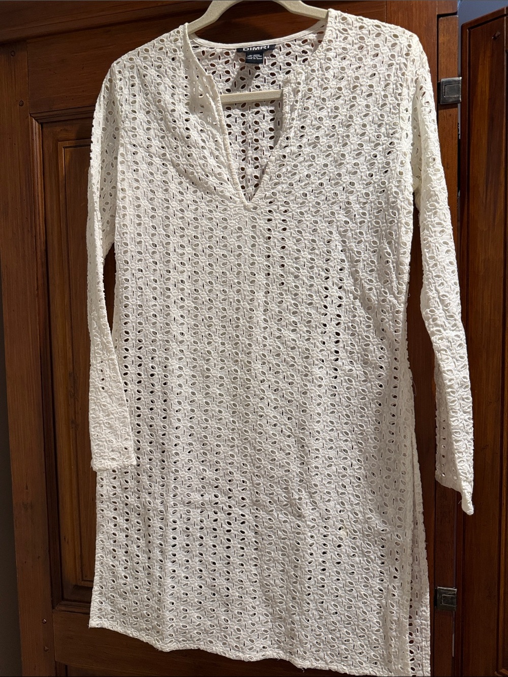 white eyelet coverup